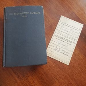 1943 BLUEJACKETS Manual plus vintage report card